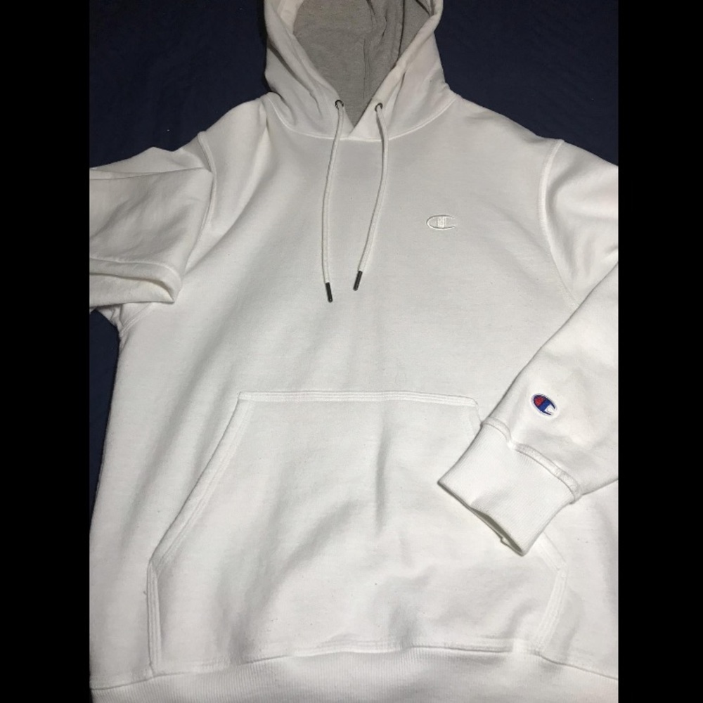 WHITE CHAMPION HOODIE